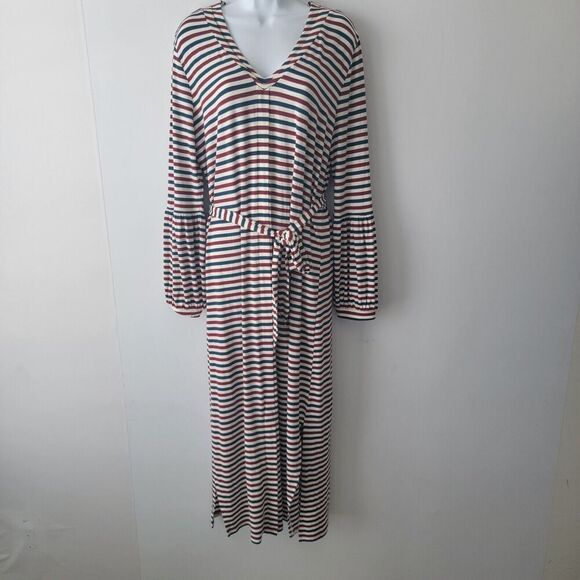 Universal Standard J. Crew Long Sleeve Jersey Stripe Knit Midi Dress size S - Picture 1 of 9
